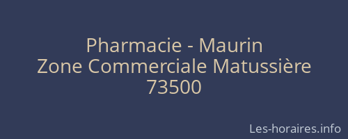 Pharmacie - Maurin