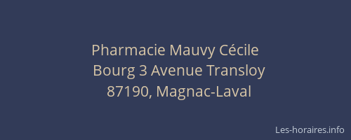 Pharmacie Mauvy C&eacute;cile