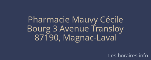 Pharmacie Mauvy Cécile