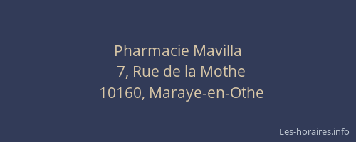 Pharmacie Mavilla
