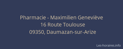 Pharmacie - Maximilien Geneviève