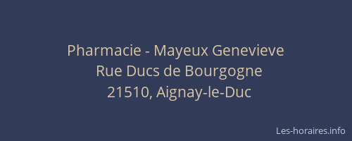 Pharmacie - Mayeux Genevieve