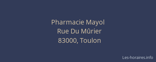 Pharmacie Mayol