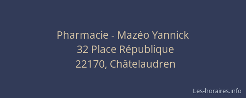 Pharmacie - Maz&eacute;o Yannick