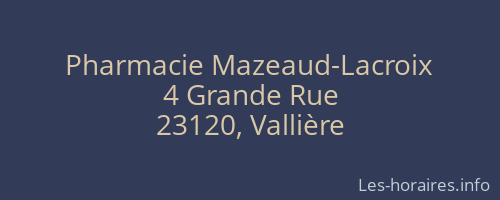 Pharmacie Mazeaud-Lacroix