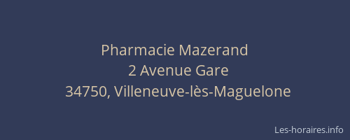Pharmacie Mazerand