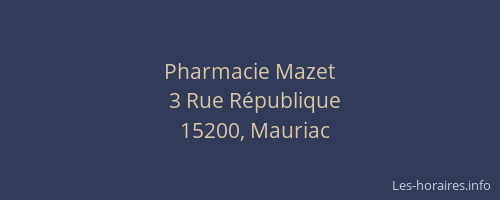 Pharmacie Mazet