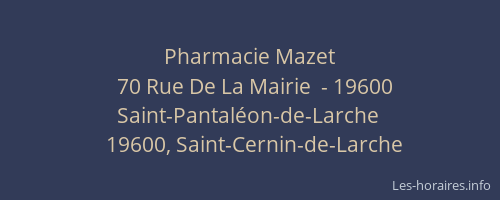 Pharmacie Mazet