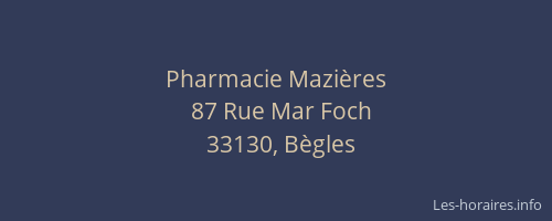 Pharmacie Mazières