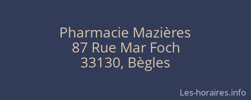 Pharmacie Mazières