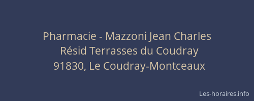 Pharmacie - Mazzoni Jean Charles