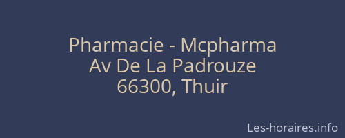 Pharmacie - Mcpharma