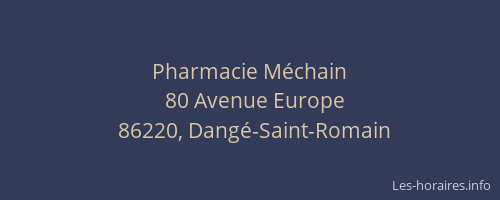 Pharmacie M&eacute;chain