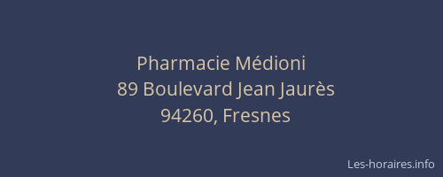 Pharmacie M&eacute;dioni