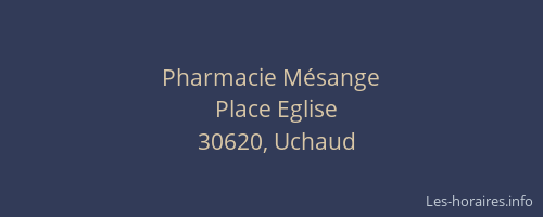 Pharmacie M&eacute;sange