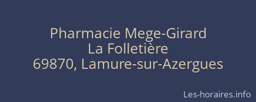 Pharmacie Mege-Girard