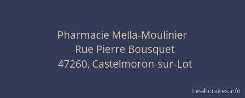 Pharmacie Mella-Moulinier