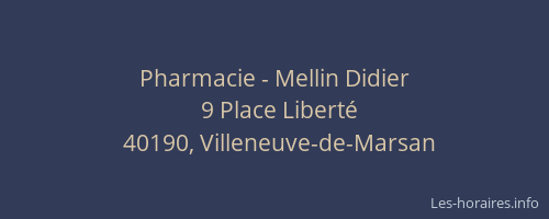 Pharmacie - Mellin Didier