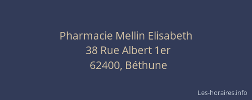 Pharmacie Mellin Elisabeth