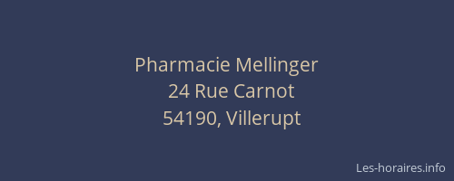 Pharmacie Mellinger