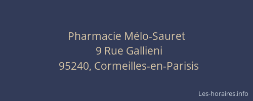 Pharmacie Mélo-Sauret