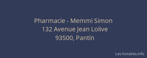 Pharmacie - Memmi Simon
