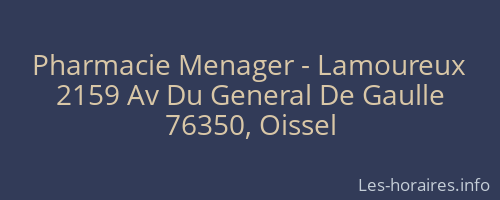 Pharmacie Menager - Lamoureux