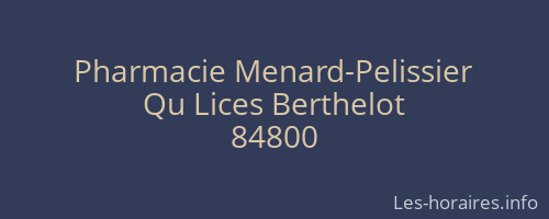 Pharmacie Menard-Pelissier