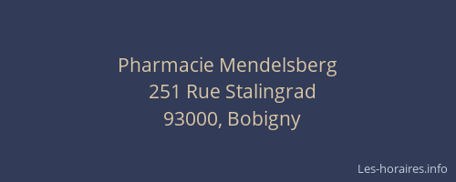 Pharmacie Mendelsberg