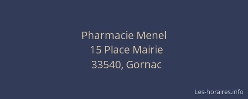 Pharmacie Menel