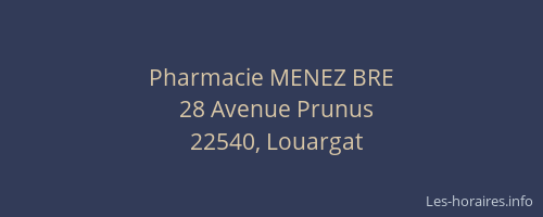 Pharmacie MENEZ BRE