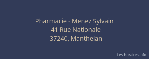 Pharmacie - Menez Sylvain