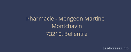 Pharmacie - Mengeon Martine