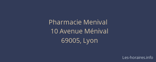 Pharmacie Menival