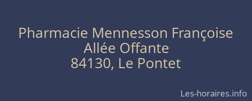 Pharmacie Mennesson Françoise