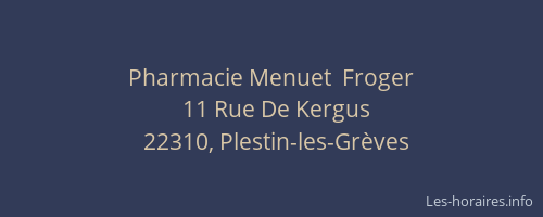 Pharmacie Menuet  Froger