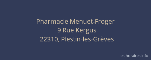 Pharmacie Menuet-Froger