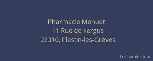 Pharmacie Menuet
