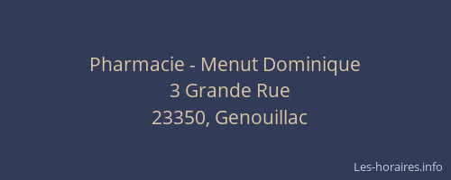 Pharmacie - Menut Dominique