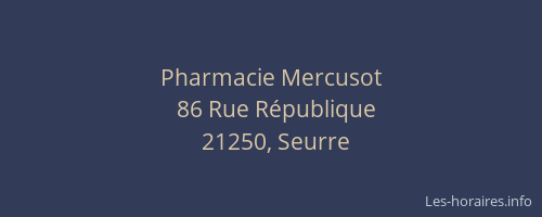 Pharmacie Mercusot
