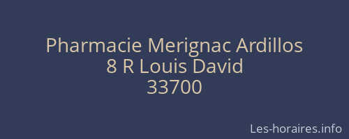 Pharmacie Merignac Ardillos