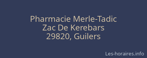Pharmacie Merle-Tadic