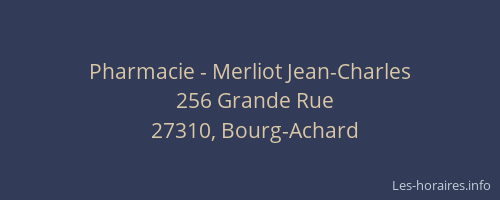 Pharmacie - Merliot Jean-Charles