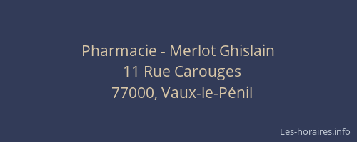 Pharmacie - Merlot Ghislain