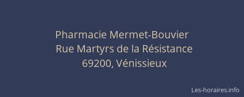 Pharmacie Mermet-Bouvier