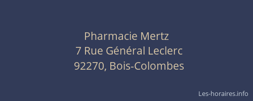 Pharmacie Mertz
