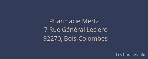 Pharmacie Mertz
