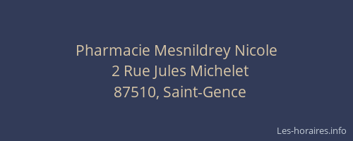 Pharmacie Mesnildrey Nicole