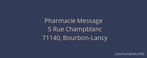 Pharmacie Message