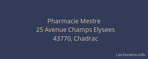 Pharmacie Mestre